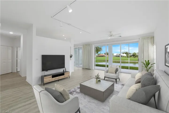 Living room virtually staged