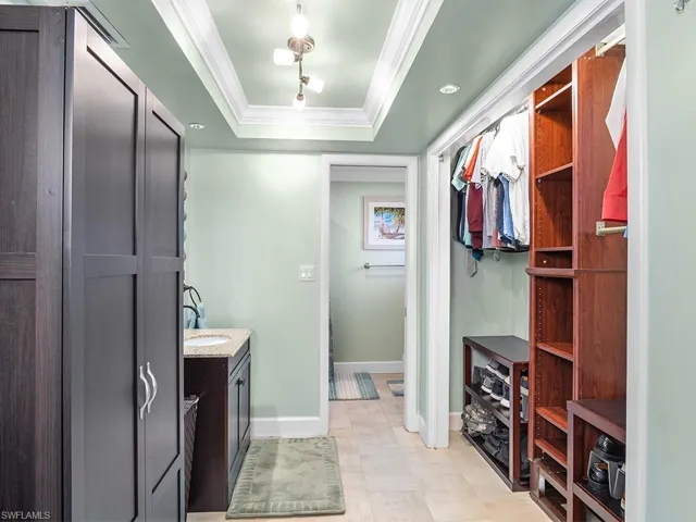 Large closet in the master bedroom.