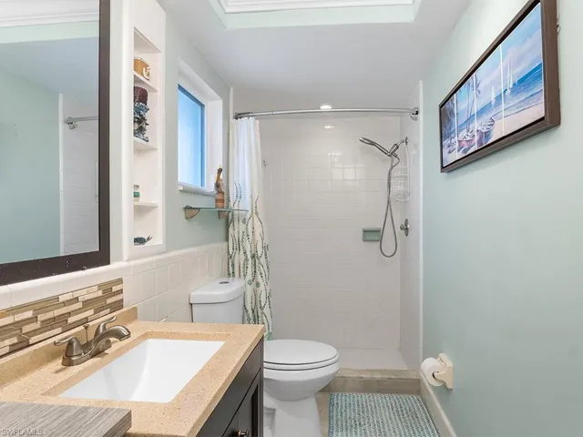 Secondary bathroom with elegant details.