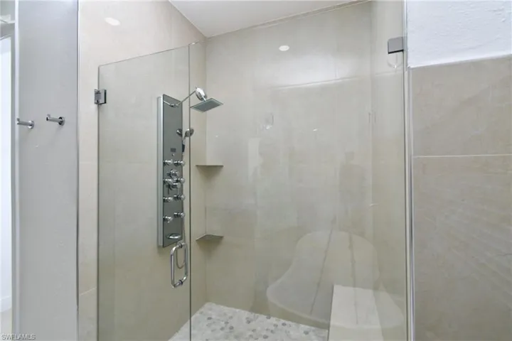 Bathroom with a shower stall