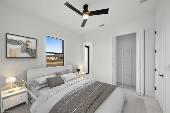 Bedroom with a ceiling fan