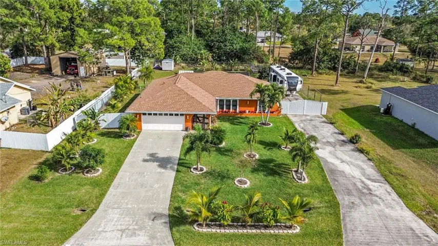 Aerial view of residential area