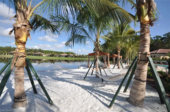 View of play area featuring a water view