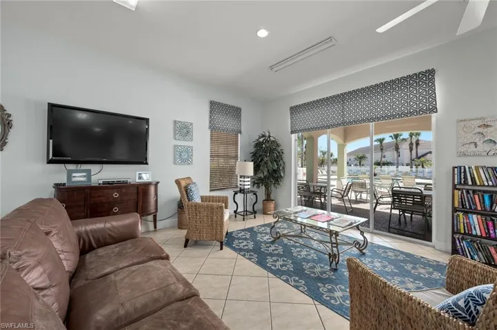 View of tiled living room