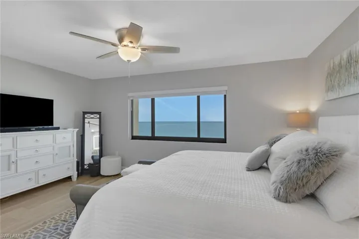 Expansive window overlooking ocean scenery