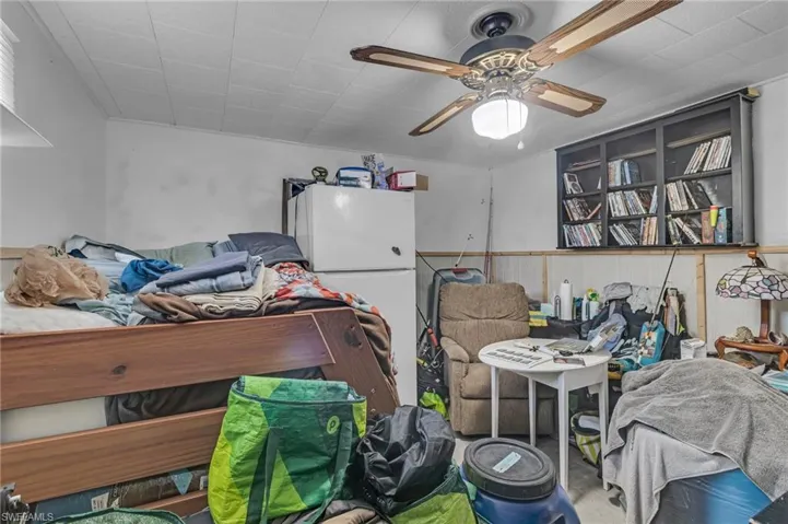 room with refrigerator