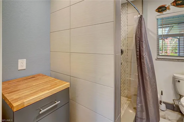 Mother-in-Law Suite:  Extra storage table with butcher block top