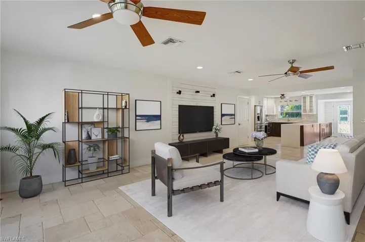 Virtual furniture placed in main living area
