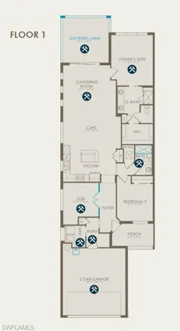 Floor plan with structural options selected