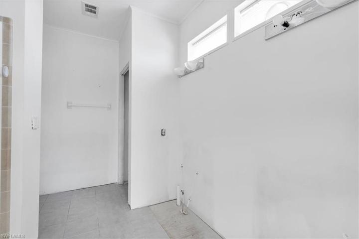 Master Bathroom looking where sinks would be from entry doorway