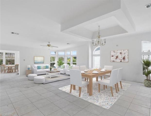 Digital Rendering of dining room, living