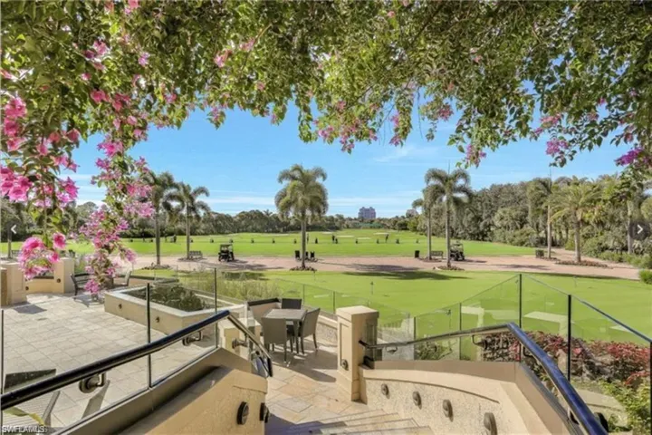 Beautiful view of golf course from the terrace of the 55th Hole, a lovely Bonita Bay Club restaurant (additional fees apply).
