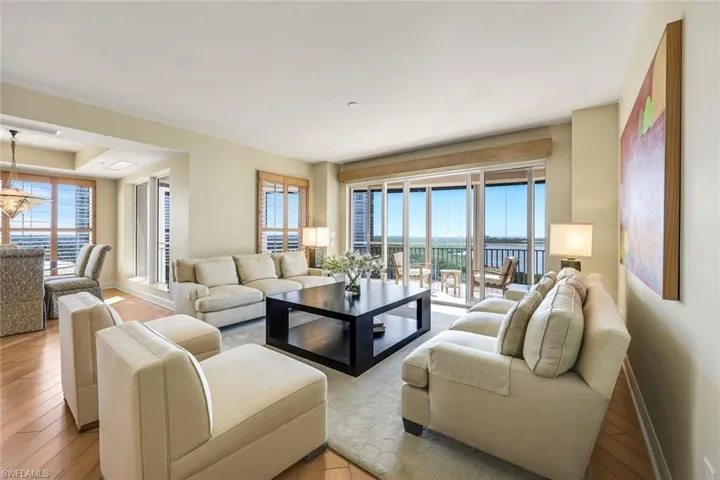 Open and airy great room overlooking the Estero Bay.