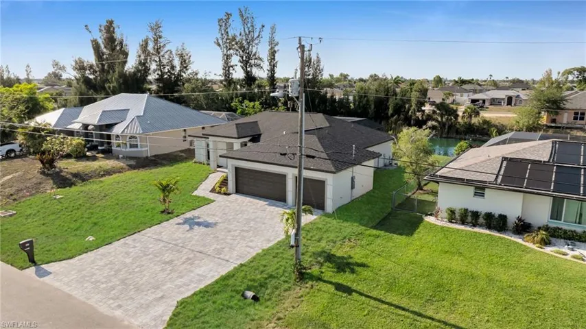 Aerial perspective of suburban area