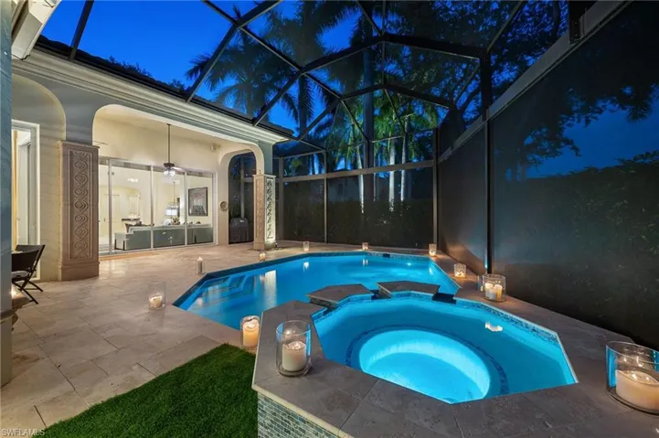 Complete serenity in your back yard, with this completely redone lanai.  A soak in the hot tub after a busy, fun day...is just the best way to end your day!