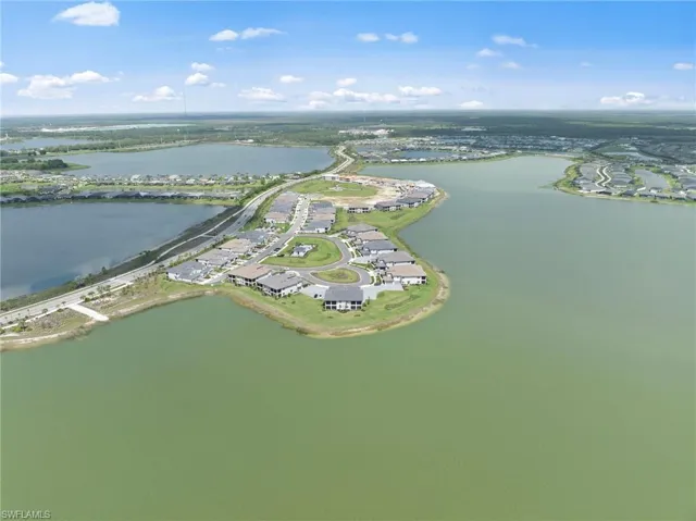 Bird's eye view of a nearby body of water