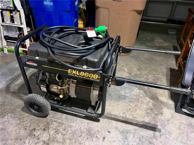 Portable generator with electric hookup.