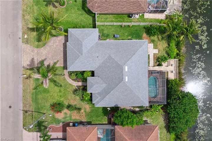 Aerial view of the home.