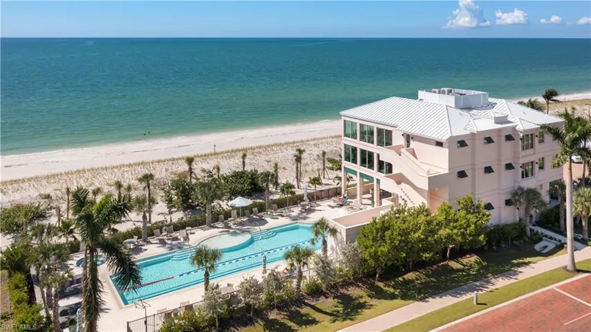 Aerial view of club/pool/fitness and expansive beach