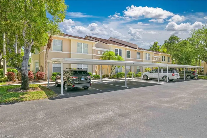 View of covered parking lot