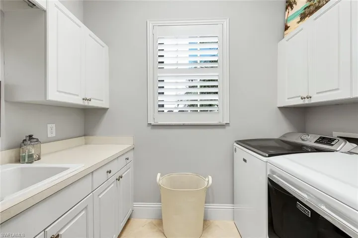 Plenty of storage and laundry tub