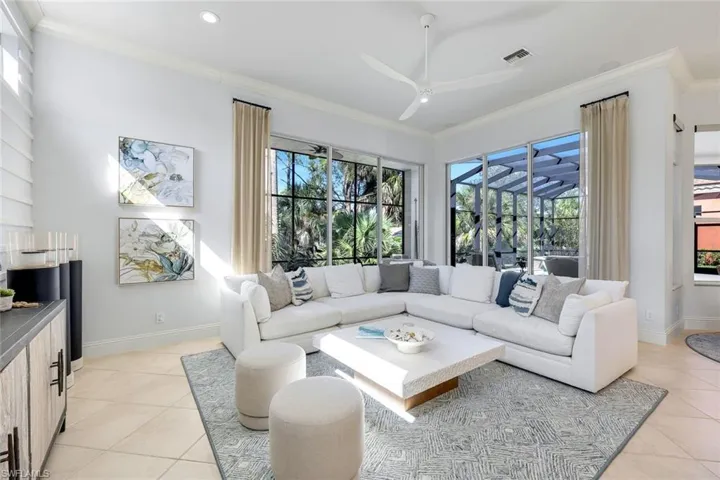 Beautiful views of the pool and outdoors, updated lighting and feature wall