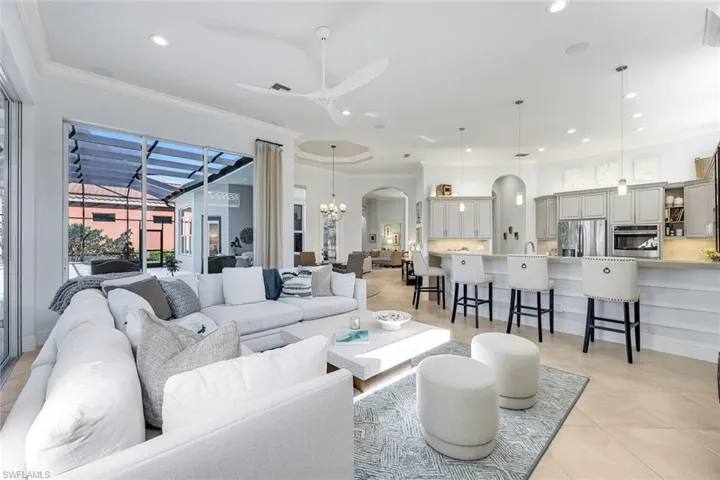 Kitchen and family room open and spacious
