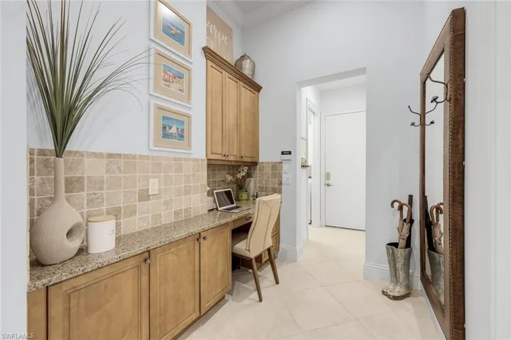 Planning Desk in Garage entry hall