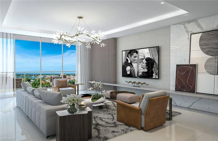 Living Room with floor to ceiling windows