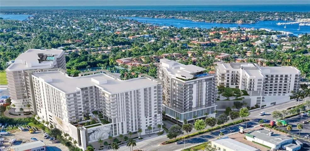 Bird's eye view of future mixed-use project