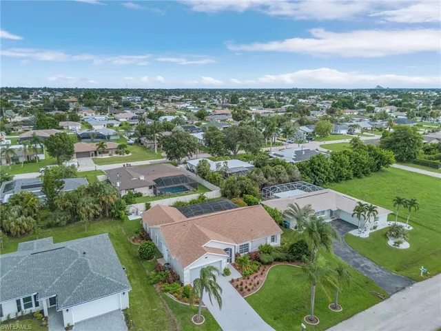 Aerial view of residential area
