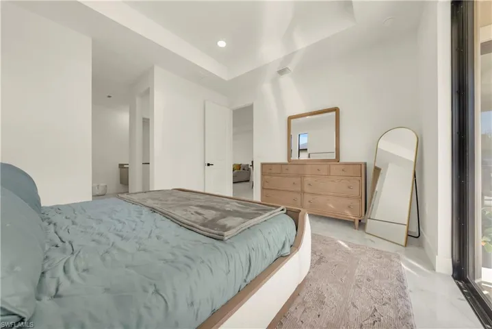 Bedroom with recessed lighting
