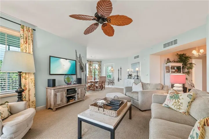 Living room to dining room view