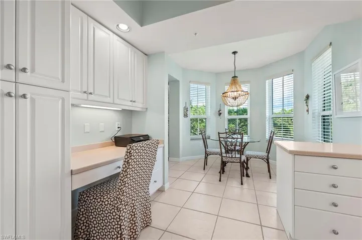 Built-in desk area in kitchen