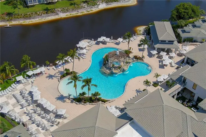Aerial view of The Club's pool deck/amenity complex