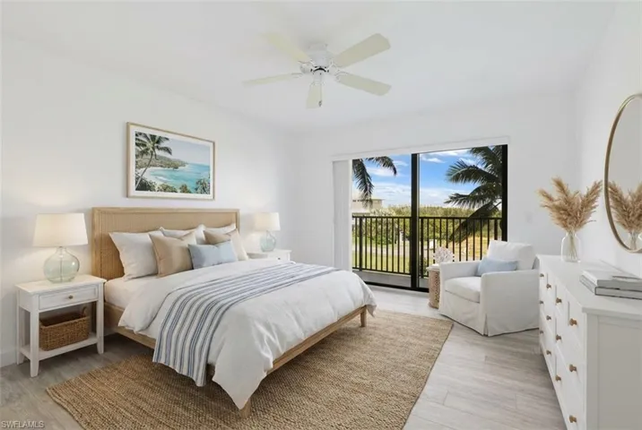 Virtually staged primary bedroom.