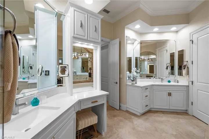 second vanity, and ornamental molding