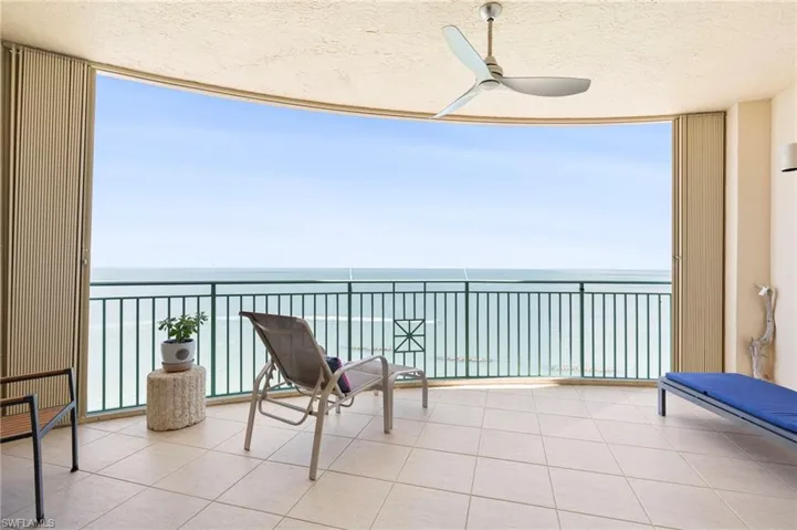 Balcony with a water view