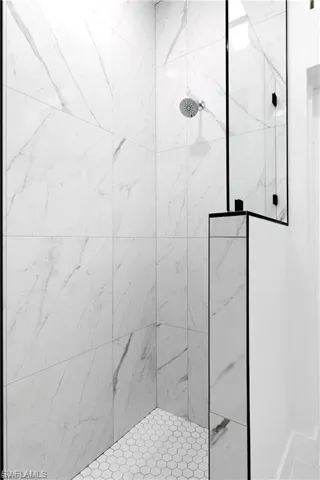Bathroom with a shower stall
