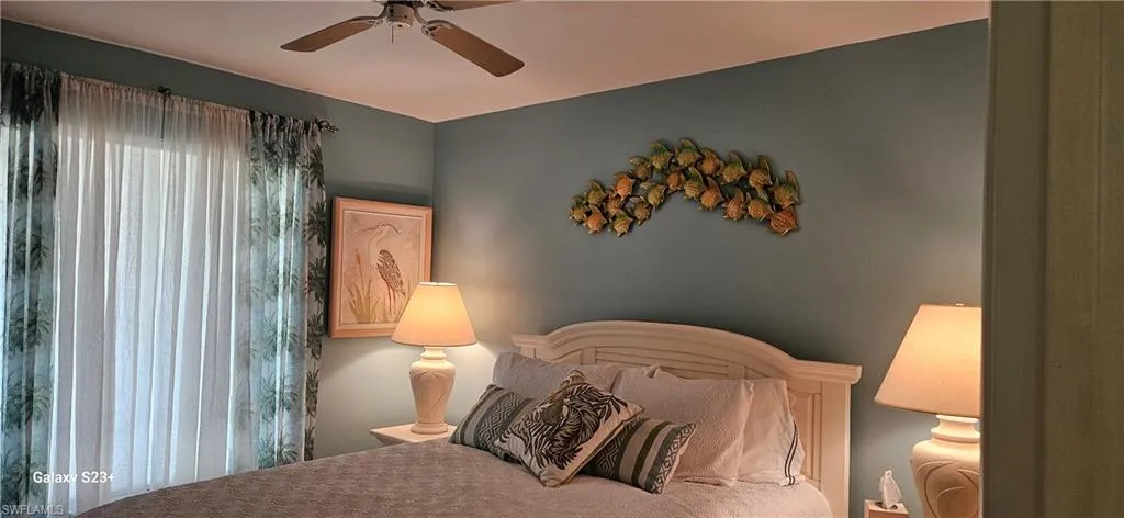 Bedroom featuring a ceiling fan