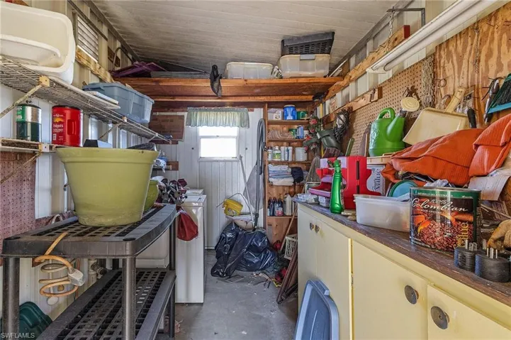 Storage area featuring a garage