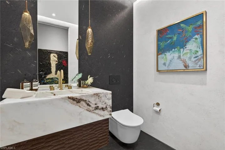 Half bathroom with vanity