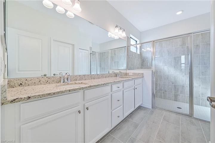 Dual Sinks - Large Walk in Shower