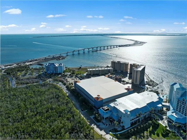 Drone / aerial view of a large body of water