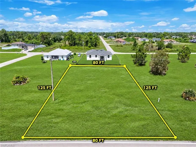 Expansive green lot with 80 ft of frontage