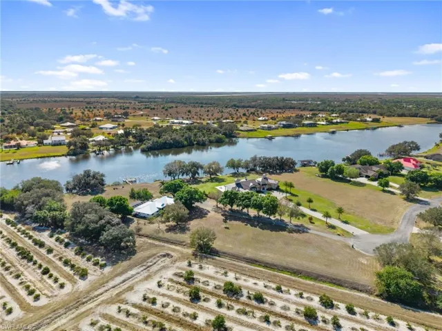 Drone / aerial view of a nearby body of water