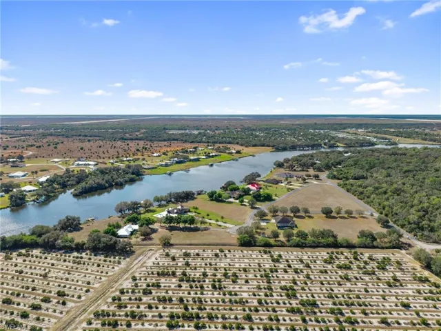 Drone / aerial view of a large body of water