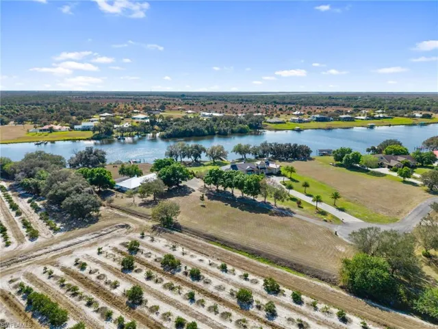 Aerial view of a large body of water
