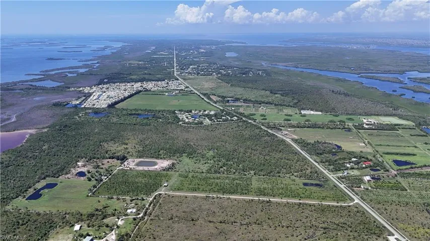 Drone / aerial view of a nearby body of water