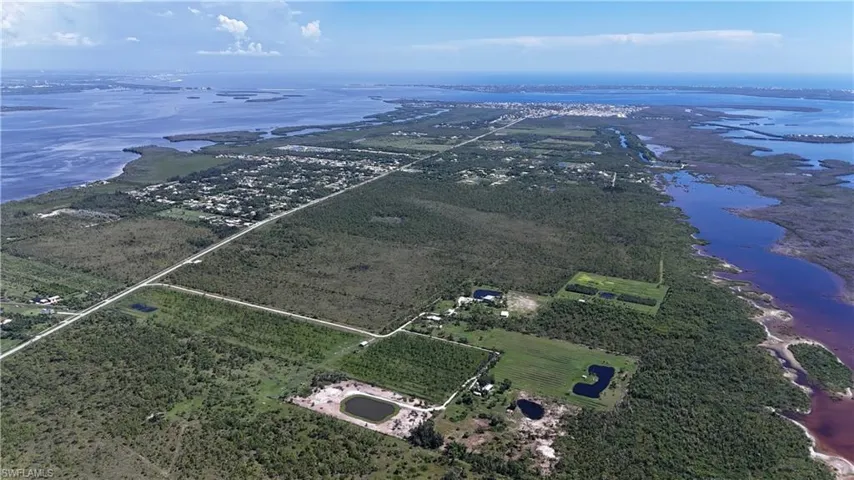Drone / aerial view of a nearby body of water
